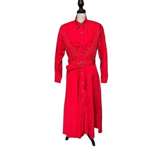 Vintage d. Frank Dress Womens 8‎ Western Fringe Beads Boho Primitive Roc… - Picture 1 of 9